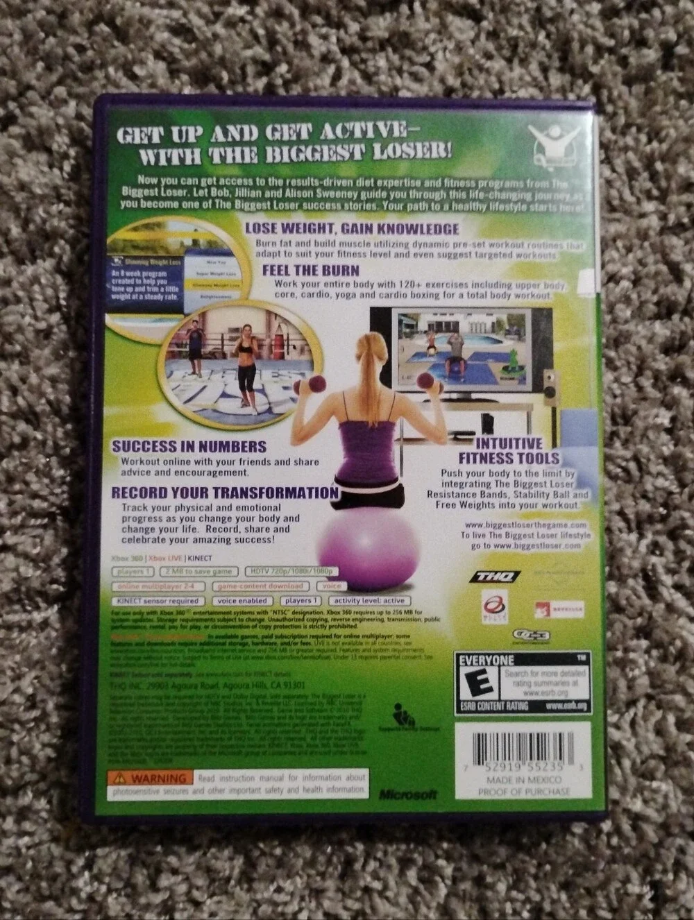 The Biggest Loser: Ultimate Workout (Xbox 360, 2010) CIB - Requires Kinect